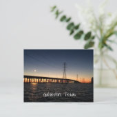 Galveston Night Time Skyline Postkarte (Stehend Vorderseite)