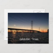 Galveston Night Time Skyline Postkarte (Vorne/Hinten)