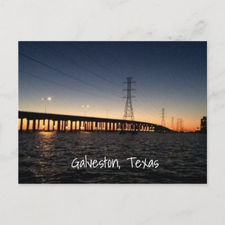 Galveston Night Time Skyline Postkarte