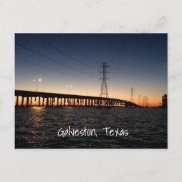 Galveston Night Time Skyline Postkarte
