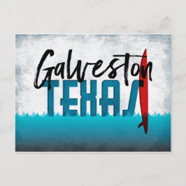 Galveston Postcard Texas Surfboard Postkarte