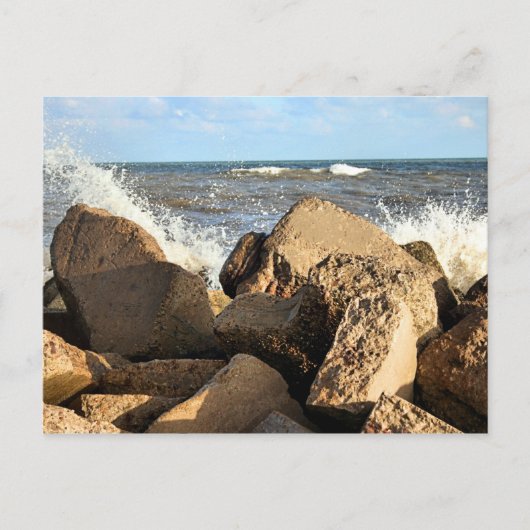 Galveston Sea Wall Postkarte (Vorderseite)