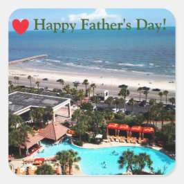 Galveston Strand "Alles Gute zum Vatertag"  Quadratischer Aufkleber