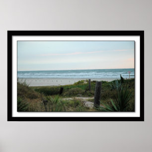 Galveston Strand nahe Sonnenuntergang Poster