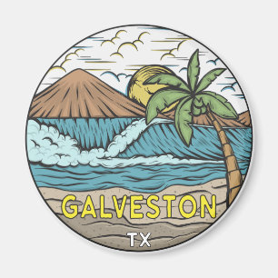 Galveston Strand Texas Vintage Magnet