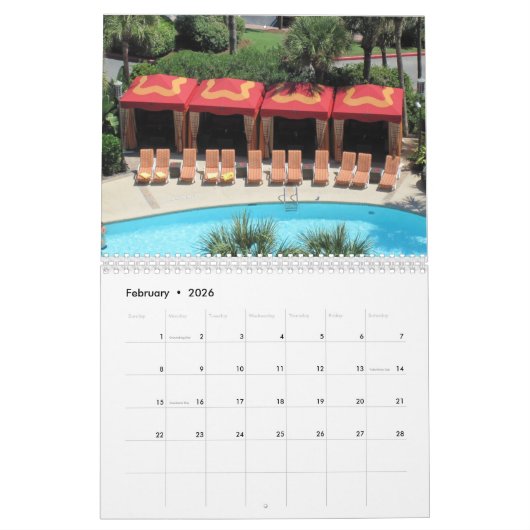 Galveston, Texas 2026 Calendar Kalender (Feb 2026)