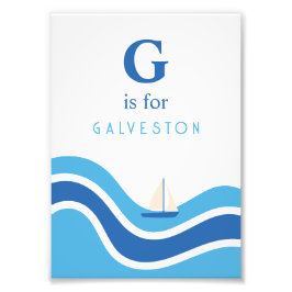 Galveston Texas Alphabet Kinderzimmer Dekoration F Fotodruck