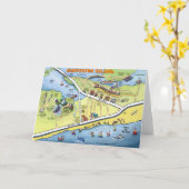 Galveston Texas Cartoon-Karte Karte (Gelbe Blume)