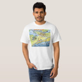 Galveston Texas Cartoon-Karte T-Shirt (Vorne ganz)