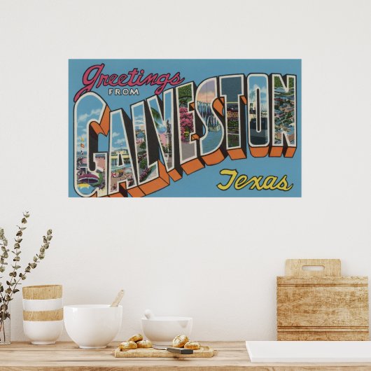 Galveston, Texas - Große Briefszenen Poster (Küche)