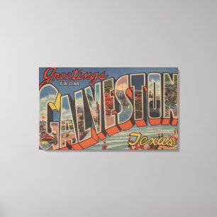 Galveston, Texas - große Buchstabe-Szenen 2 Leinwanddruck