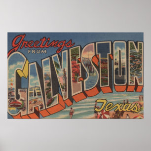 Galveston, Texas - große Buchstabe-Szenen 2 Poster
