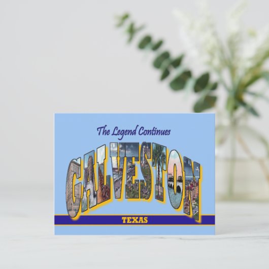 GALVESTON Texas Large Letter Postcard Postkarte (Stehend Vorderseite)