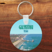 Galveston Texas Pier Shore Vintag Schlüsselanhänger (Vorderseite)