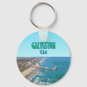 Galveston Texas Pier Strand Vintage Schlüsselanhänger