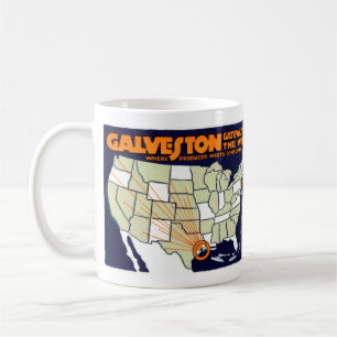 Galveston Texas Plakat 1920 Kaffeetasse