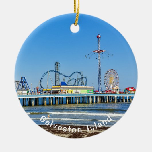 Galveston, Texas, Pleasure Pier, Keramik Ornament (Vorne)