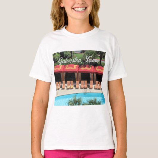 Galveston, Texas - San Luis Hotel Sundeck T-Shirt (Vorderseite)