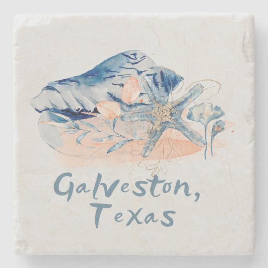 Galveston Texas Seashells Steinuntersetzer (Vorderseite)