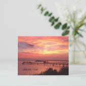 Galveston Texas Sunset Postcard Postkarte (Stehend Vorderseite)