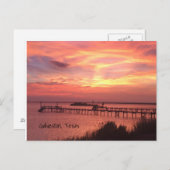 Galveston Texas Sunset Postcard Postkarte (Vorne/Hinten)