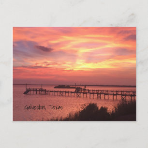 Galveston Texas Sunset Postcard Postkarte