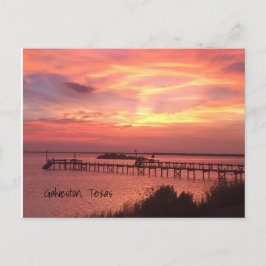 Galveston Texas Sunset Postcard Postkarte