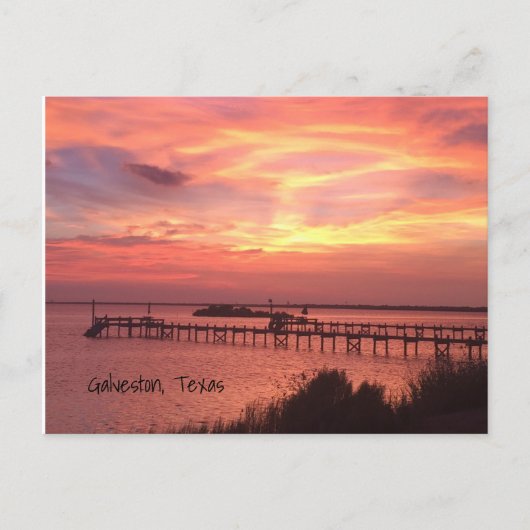 Galveston Texas Sunset Postcard Postkarte (Vorderseite)
