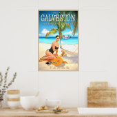 Galveston Texas Travel Poster Princess Beach Royal (Küche)