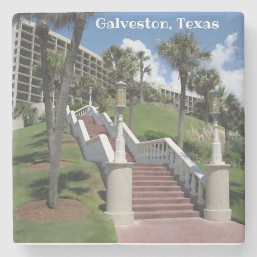 Galveston, Texas - Treppe zum Himmel - Steinuntersetzer (Vorderseite)