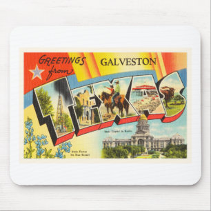 Galveston Texas TX alte Vintage Reise-Andenken Mousepad