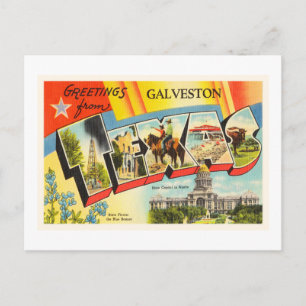Galveston Texas TX Old Vintage Travel Souvenir Postkarte