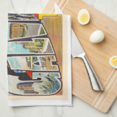 Galveston Texas TX Vintager Großbuchstabe Postkart Geschirrtuch (Viertel Falte)