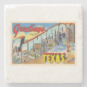 Galveston Texas TX Vintager Großbuchstabe Postkart Steinuntersetzer (Vorderseite)