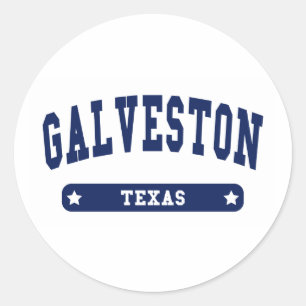 Galveston Texas Uni Style T Shirts Runder Aufkleber