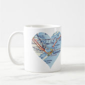 Galveston TX Vintag Map Kaffeetasse (Links)