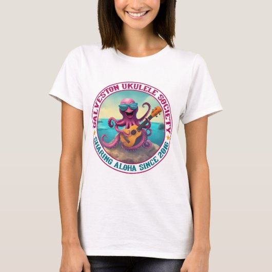Galveston Ukulele Women's T - Shirt Lg Octopus Fro (Vorderseite)