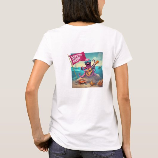 Galveston Ukulele Women's T - Shirt Octopus F&B (Rückseite)