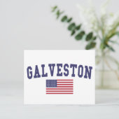 Galveston US-Flagge Postkarte (Stehend Vorderseite)