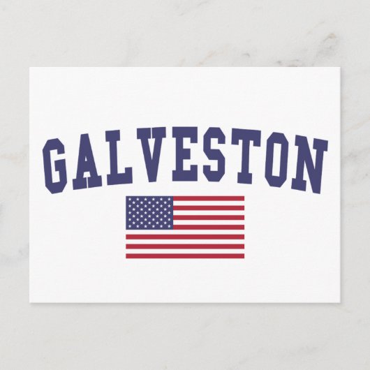 Galveston US-Flagge Postkarte (Vorderseite)