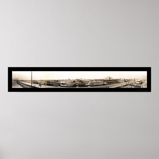 Galveston Waterfront Foto 1909 Poster (Vorne)