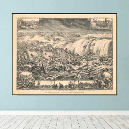 Galveston's Awful Calamity Golf Tidal Wave (1900) Leinwanddruck (Insitu (Holzboden))