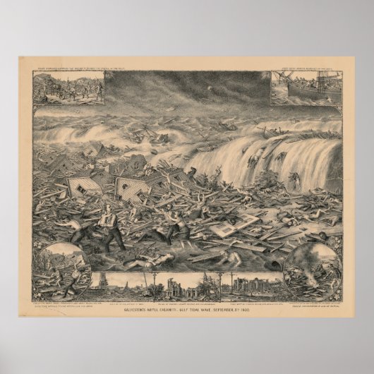 Galveston's Awful Calamity Golf Tidal Wave (1900) Poster (Vorne)