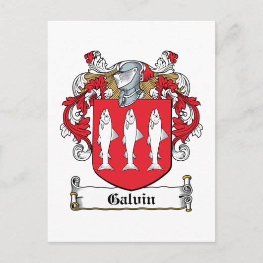 Galvin Familienwappen Postkarte (Vorderseite)