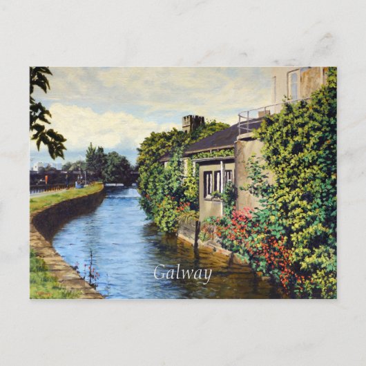 Galway City Ireland Landschaftlich Canal View Postkarte (Vorderseite)