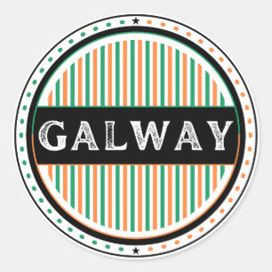 Galway City Pride-Emblem – Irische Identität Runder Aufkleber