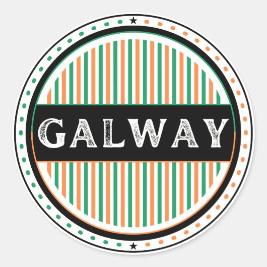Galway City Pride Emblem – Irish Identity Runder Aufkleber (Vorderseite)