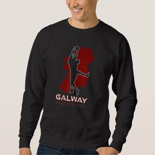Galway County Ireland Sports Fan Irish Gaelic Foot Sweatshirt (Vorderseite)