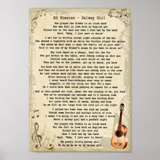 Galway Girl Song Lyrik Vintage MASI - Museo d'arte Poster