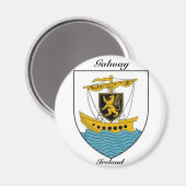 Galway Ireland Antik Wappen Magnet (Vorderseite/Rückseite)